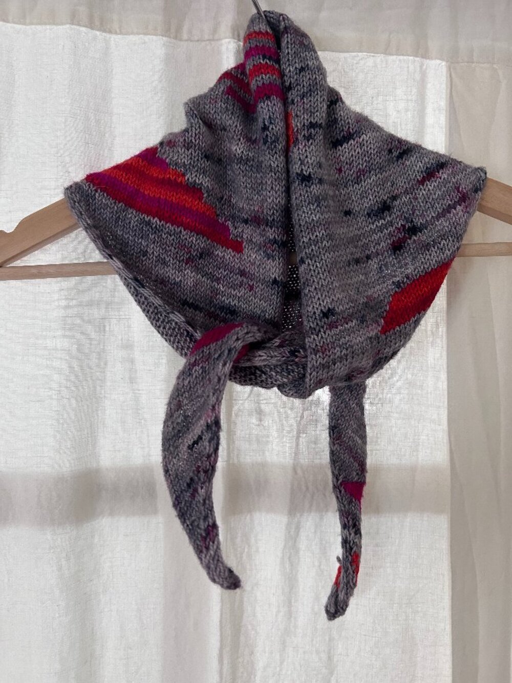 Hand knit bandana scarf